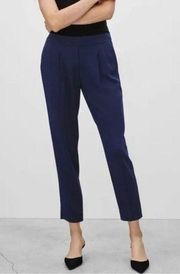 Cohen Pants Navy Blue Pleated Elastic Waist Crop Trouser Size 4