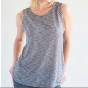 ANTHROPOLOGIE W5 Women’s Heather. Blue Sleeveless Embroidered Tank Top Size S