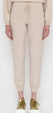 Alice + Olivia Cropped Wool Blend Tapered Jogger Pants Beige Womens Size XS