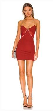 Superdown Jaxie Diamond Mini Dress in Rust