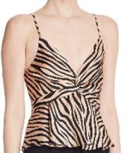 AQUA NWOT |  Tiger Print Peplum Tank Top | SZ S