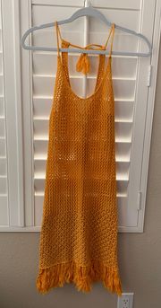NWT  Crochet Beaded Halter Dress