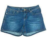 7 For All Mankind Mid Rise 4.5" Denim Shorts Medium Wash Western - Women's - 12