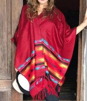 Lightweight Thin Alpaca Wool Unisex Ruana Cape Poncho/Shawl