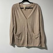 Territory Ahead Tan 100% Linen Cardigan Size Small