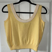 St John by Marie‎ Gray Knit Cropped Sweater Tank Top Size Small