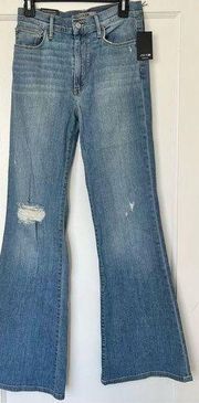 Joe’s Jeans High Rise Distressed Flare Jeans in Neha Blue Size 27 NWT