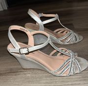 Silver Beaded Wedges