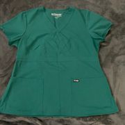 Emerald green Grey’s Anatomy V-neck scrub top size large Scrubs