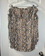 NWOT Wild Honey Tan Python/Reptile Print Off Shoulder Mini Dress size Medium