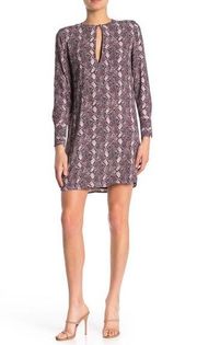 Equipment Bonnie Snake Print Keyhole Shift Dress S