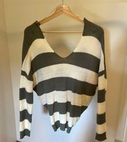 Twist Back Striped Sweater