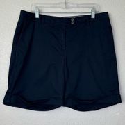 J. Jill Navy Blue Cotton Blend Live-In Chino Women’s Shorts