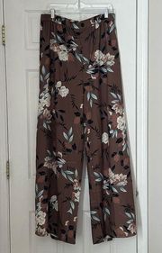 Rebdolls "Less Excuses" Wide Leg Pants New With Tags Brown Floral Size 4X