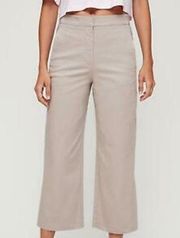 Aritzia Babaton Concrete Beige Wide Leg Cropped Pants Women's Size 4