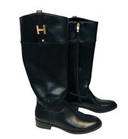 Tommy Hilfiger Womans 7.5 Twiyris Knee High Boots Black Cushioned Insole Black