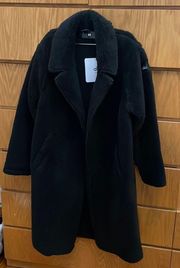 oversized Sherpa Trench jacket in black size XS brand new with tags.