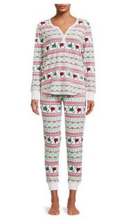 Womens Jaclyn Intimates Christmas Dog PJs Super Soft Fleece Size XL New