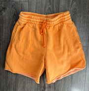 TNA Orange Fleece Shorts