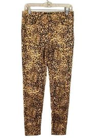 Earl Jeans Tan Leopard Animal Print Skinny Ankle Classic Jeans Women Sz 6