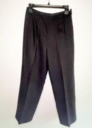 Vintage Sandro Black Linen High Rise Wide Leg Cropped Pants - size 8