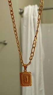 Gold Chunky Initial Necklace