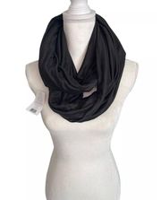 Beyond Yoga Black Infinity Scarf with Zippered 8x8 Hidden Pocket - New with Tags