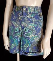 Lauren Ralph Lauren Blue & Green Paisley Shorts (8)