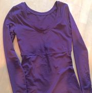 🌺 Lightweight Scoop Neck Waffle Performance Top, Thumbholes, Purple, Size XS