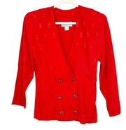 Rampage Womens Vintage Y2K Double Breasted 3/4 Sleeve Blazer Jacket Size 7 Red