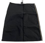 Club Monaco Skirt Womens 2 Black Side Stripe A Line Mini Drawstring Cotton Nylon