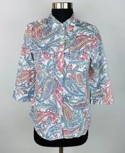 Croft & Barrow Paisley Print Button Down Shirt PS