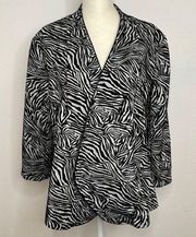 Notations Suit jacket.  Animal Print. Zebra print.  Size Large.