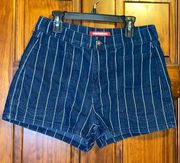 Unionbay Striped High Rise Denim Shorts
