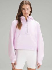 Scuba Oversized Half-Zip Hoodie in Meadowsweet Pink