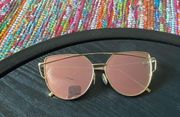 Pink Mirrored Gold  Cateye Sunglasses