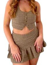 Retro Vest & Skirt Set