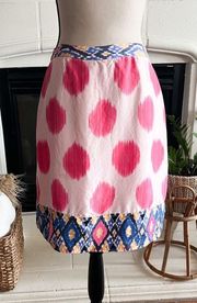 Maeve Watercolor Ikat Silk Skirt Size 4