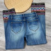 Driftwood Colette embroidered embellished straight leg crop jeans