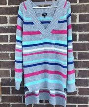 Multi color striped oversized sweater