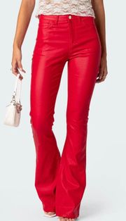 Luna Faux Leather Flare Jeans