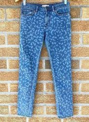 Rebecca Taylor Leopard Print Skinny Jeans size 4