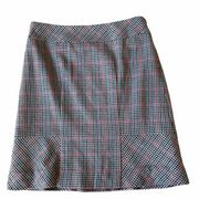 NWOT etcetra Tweed Detail Wool Blend Skirt Mini Plaid Check