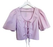 NWT  Women’s Light Purple Tie Front Top Size XS