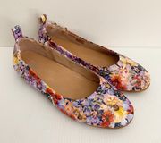 EUC  Allegro Flower crush Multicolor Slip On Ballet Flats