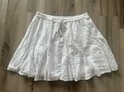 Crown & Ivy L White Silver Metallic Mini Skirt