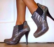 Guess glitter heel booties sparkle sequin size 8.5