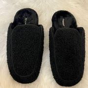 Vionic Caressa  Mule Slipper Black Faux Shearling 7