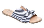 Journee Collection Lillian Blue Stripe Flat Slide Sandal Size 8 New