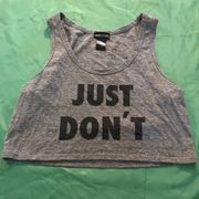 Women’s Grey Tank Crop Top Size S